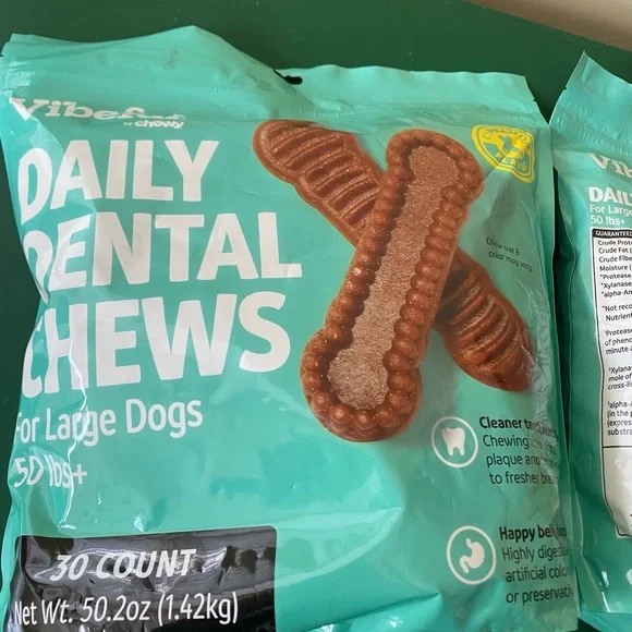 Vibeful by Chewy Daily Dental Chews for Large Dogs - 2 large 50.2oz bags - Picture 4 of 6
